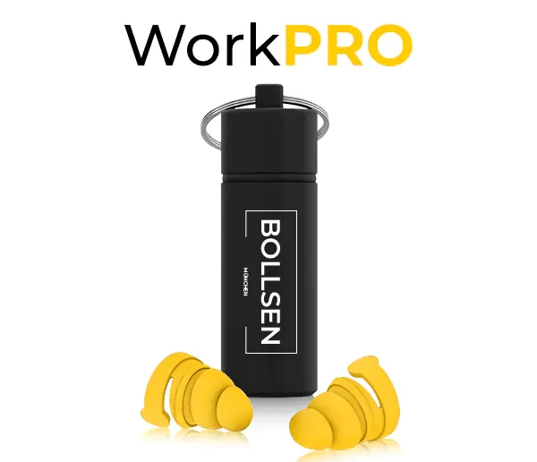 BOLLSEN WorkPRO Earplugs - Industry, Construction Work, Crafting, Lawn Mowing, Plumbing, Gardening, DIY