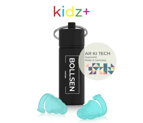 BOLLSEN Kidz+ Earplugs with AR KI Tech Measuring for Children - Bathing, Swimming, Loud Events