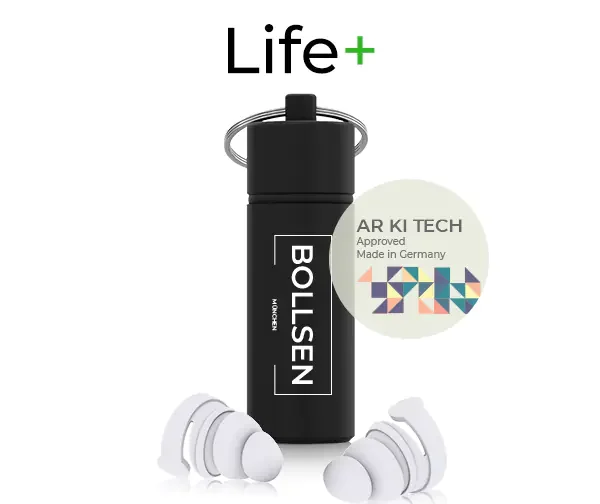 Life+ Earplugs with AR KI Tech Measuring for Sleeping, Studying, Sleeping, Snoring, Night Rest, Hospital, Retirement Home, Kindergarten