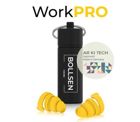 BOLLSEN WorkPRO Earplugs with AR KI Tech Measuring - Industry, Construction Work, Crafting, Lawn Mowing, Plumbing, Gardening, DIY